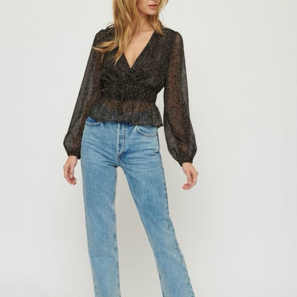 DYNAMITE | Printed Long Sleeve Blouse - Picture 2 of 15